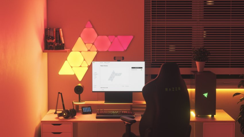 Shapes MT 5x Hex 3x BT 6x Desk RazerDesktop app Gaming Nanoleaf Partners with Razer to Bring Your Dream Battlestation to Life