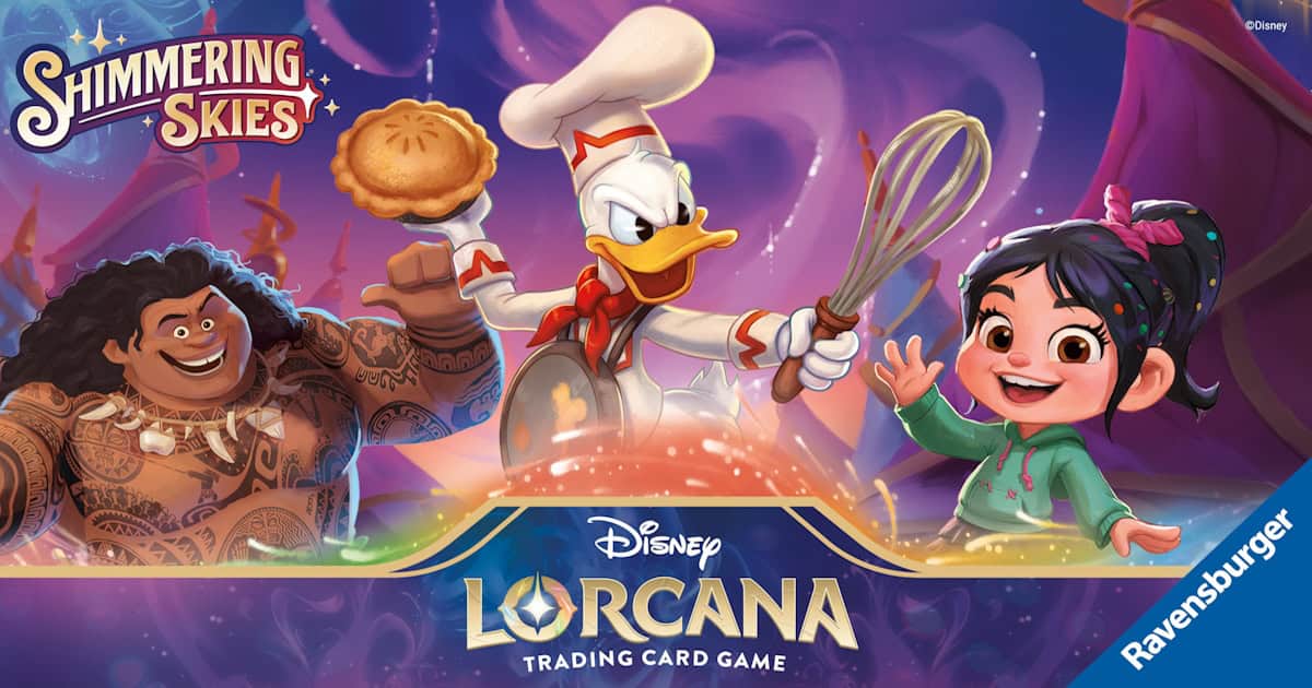 Celebrate the great festival and uncover a new mystery in Disney Lorcana “Shimmering Skies”, out now at local game stores!