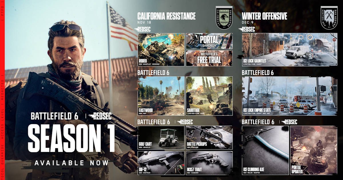New Battlefield 6 and REDSEC / Battlefield 6 Free Trial Later This Month