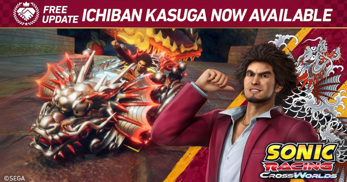 Sonic Racing: CrossWorlds Free Ichiban Kasuga Content Drop Officially Available!