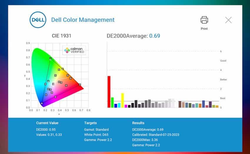 monitor u2725qe dell color mgmt